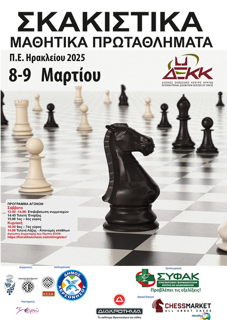 Σχολικοί αγώνες Σκάκι Ηρακλείου 2025