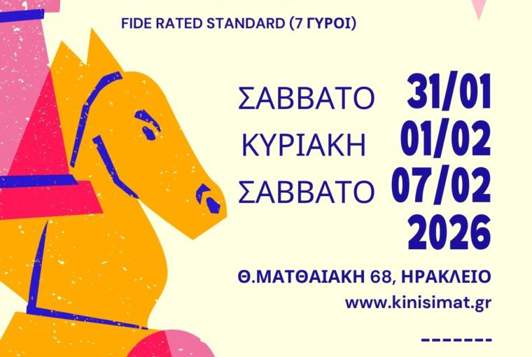 Ηράκλειο Κρήτης τουρνουά σκάκι βαθμολογημένο Κίνηση ΜΑΤ